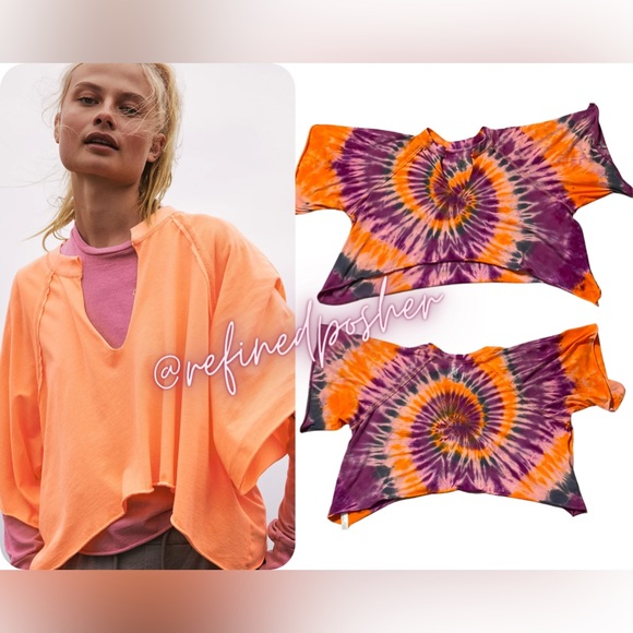 Free People Tops - Free People Movement Victory Tee size Small NEW Melon Tie Dye